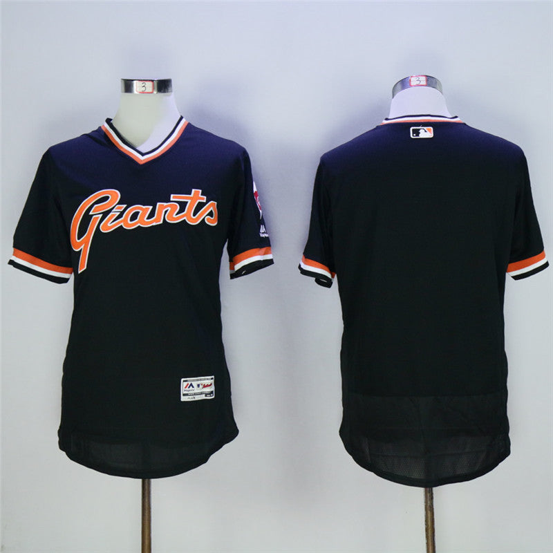 Custom San Francisco Giants black Throwback jersey