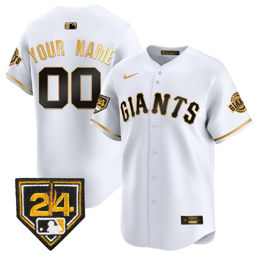 Custom San Francisco Giants white-gold jersey
