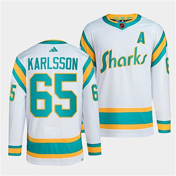 Erik Karlsson San Jose Sharks white Reverse Retro jersey