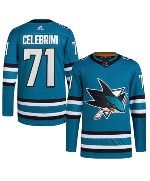 Macklin Celebrini San Jose Sharks teal jersey