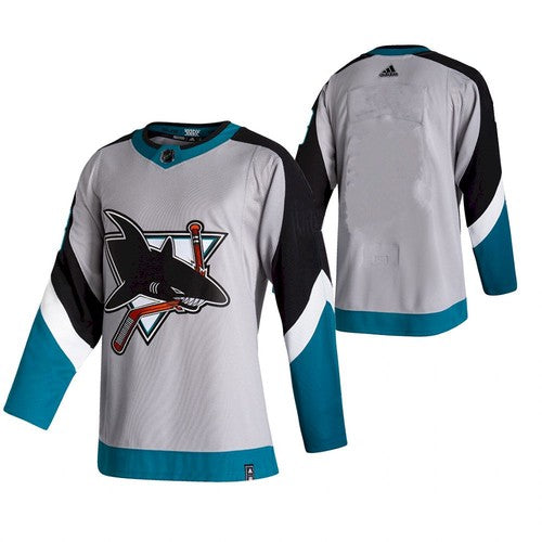 Custom San Jose Sharks grey Reverse Retro jersey