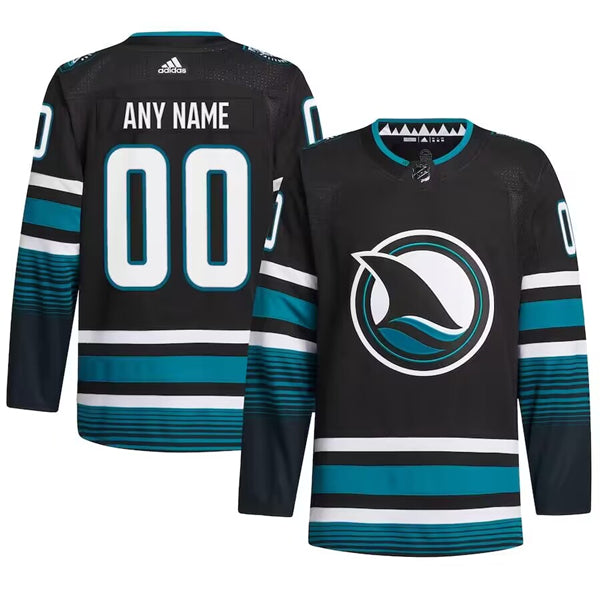 Custom San Jose Sharks black jersey