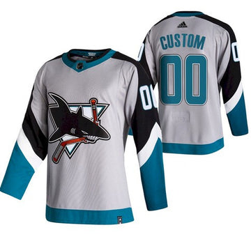 Custom San Jose Sharks white jersey
