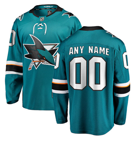 Custom San Jose Sharks teal jersey