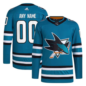 Custom San Jose Sharks teal jersey