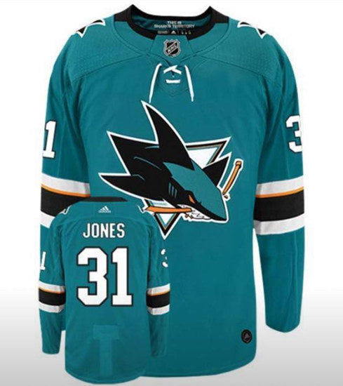 Martin Jones San Jose Sharks teal jersey