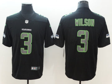 Russell Wilson Seattle Seahawks black jersey