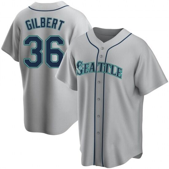 Logan Gilbert Seattle Mariners gray jersey