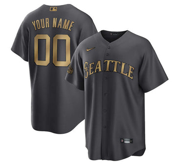 Custom Seattle Mariners charcoal All-Star jersey