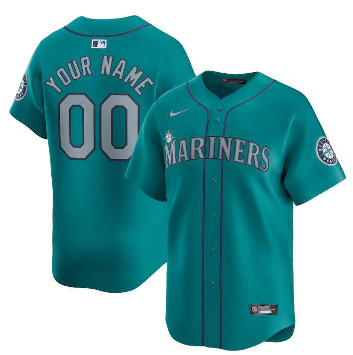 Custom Seattle Mariners aqua Alternate jersey