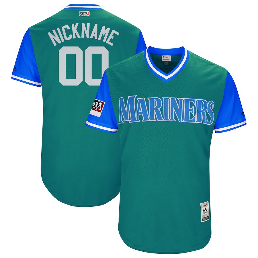 Majestic Aqua-Light Seattle Mariners blue jersey