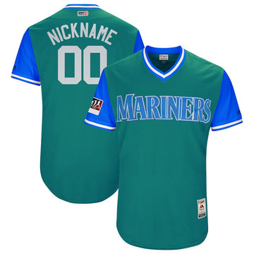 Majestic Aqua-Light Seattle Mariners blue jersey