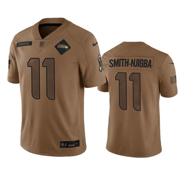 Jaxon Smith-Njigba Seattle Seahawks brown Salute To Service jersey