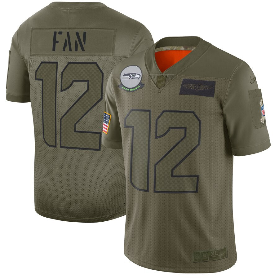 Fan Seattle Seahawks camo Salute To Service jersey