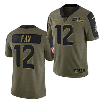 Fan Seattle Seahawks olive Salute To Service jersey
