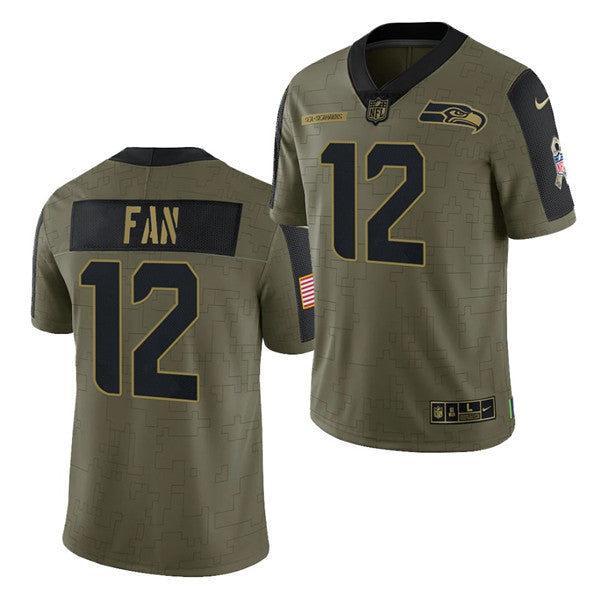 Fan Seattle Seahawks olive Salute To Service jersey