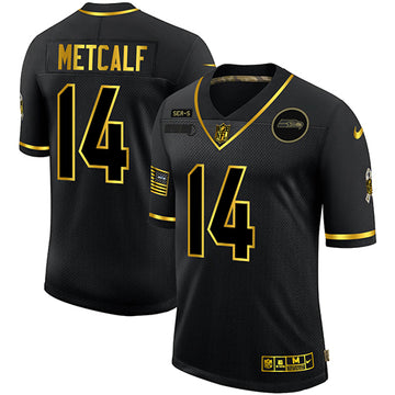DK Metcalf Seattle Seahawks black-gold Salute To Service jersey