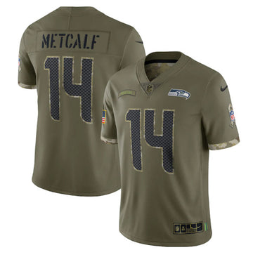DK Metcalf Seattle Seahawks olive Salute To Service jersey