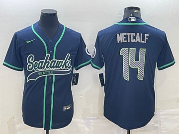 DK Metcalf Seattle Seahawks navy jersey