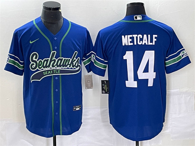 DK Metcalf Seattle Seahawks royal Throwback jersey