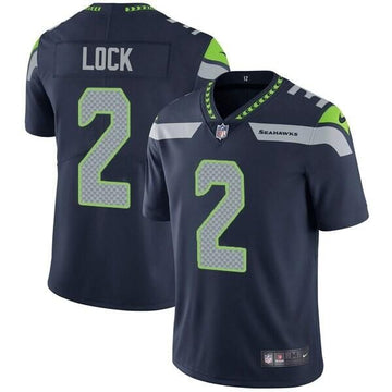 Drew Lock Seattle Seahawks navy jersey
