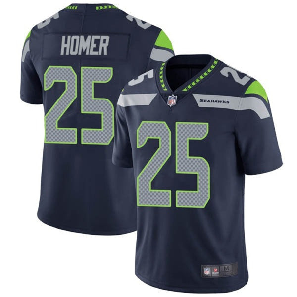 Travis Homer Seattle Seahawks navy jersey