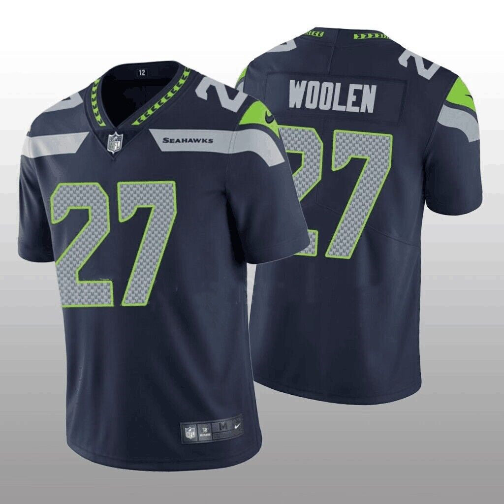 Tariq Woolen Seattle Seahawks navy jersey