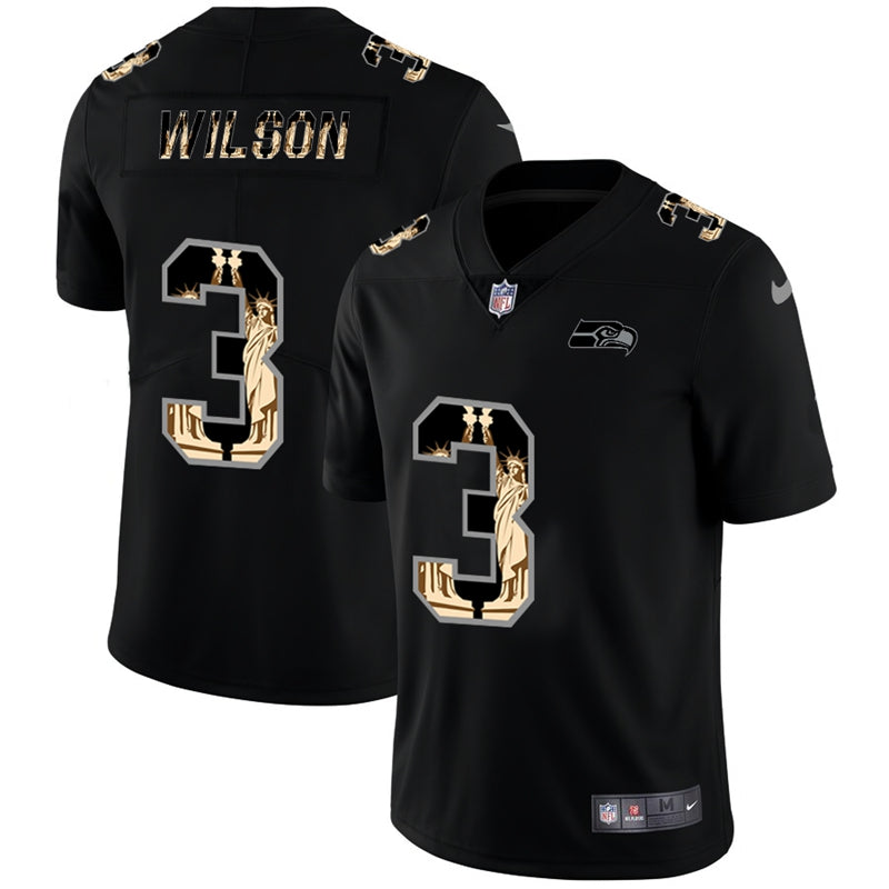 Russell Wilson Seattle Seahawks black jersey
