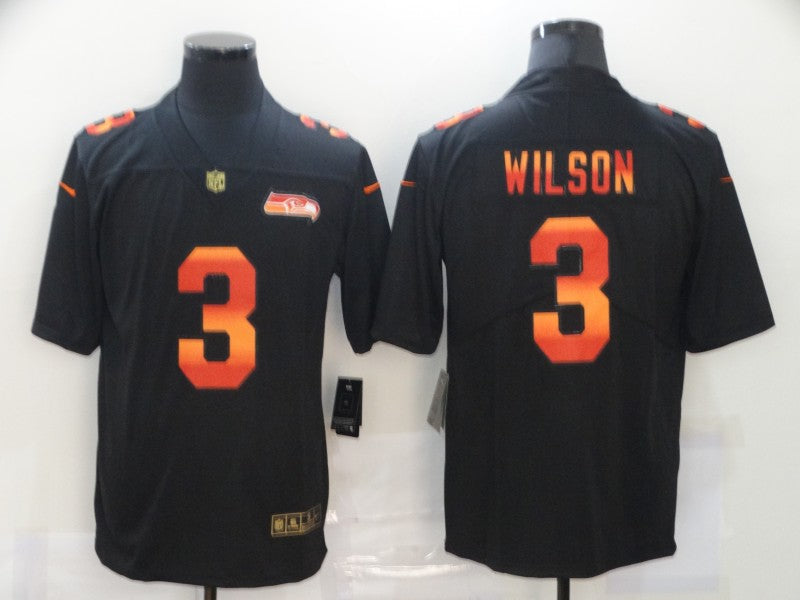 Russell Wilson Seattle Seahawks black Fashion jersey