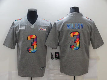 Russell Wilson Seattle Seahawks grey jersey