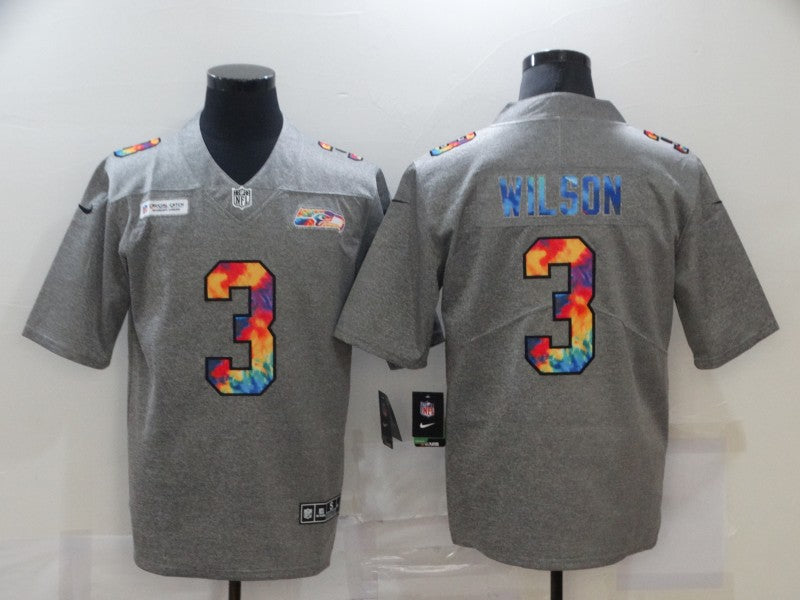 Russell Wilson Seattle Seahawks grey jersey