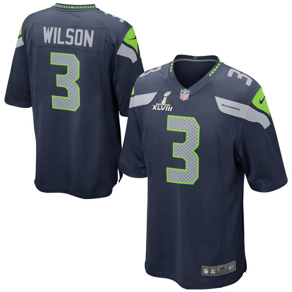 Russell Wilson Seattle Seahawks blue Game jersey