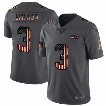 Russell Wilson Seattle Seahawks grey Salute To Service jersey