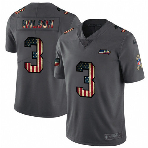 Russell Wilson Seattle Seahawks grey Salute To Service jersey