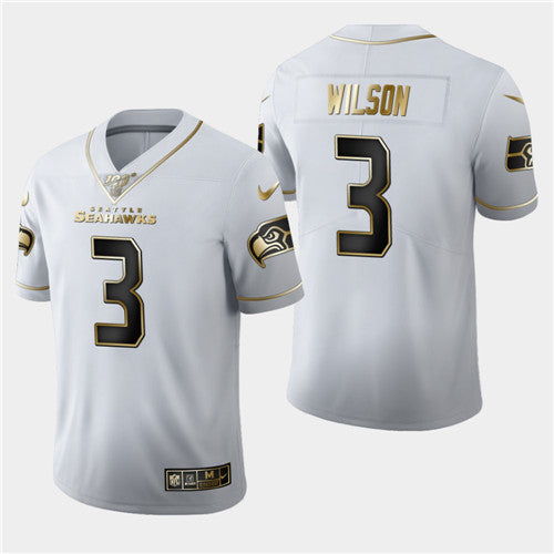 Russell Wilson Seattle Seahawks white jersey