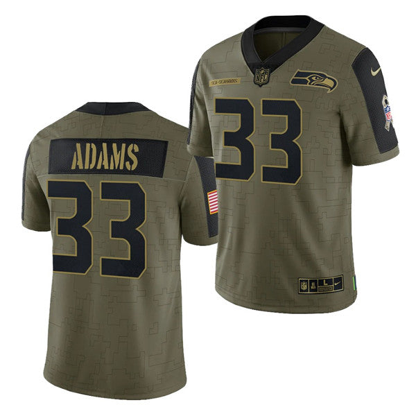 Jamal Adams Seattle Seahawks olive Salute To Service jersey