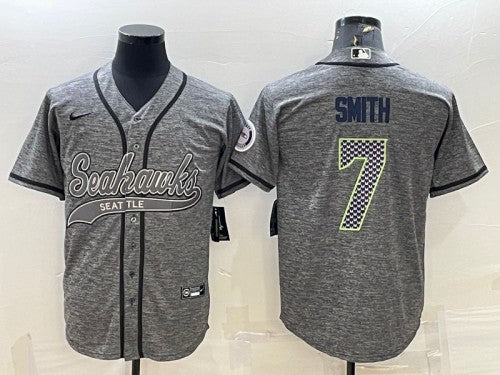 Geno Smith Seattle Seahawks gray jersey