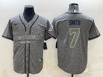 Geno Smith Seattle Seahawks gray jersey