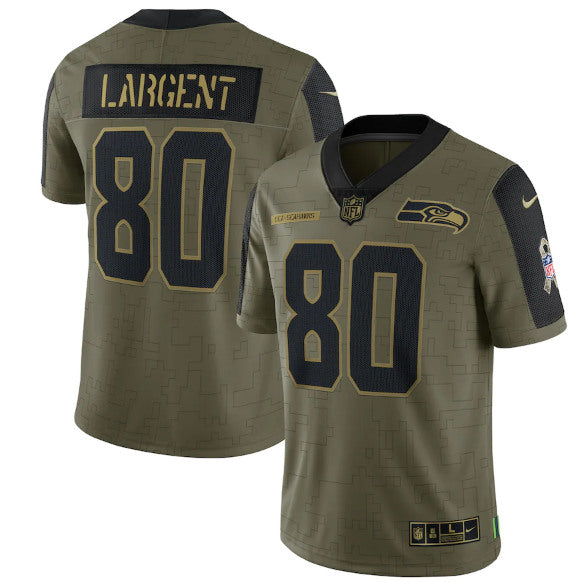 Steve Largent Seattle Seahawks olive Salute To Service jersey