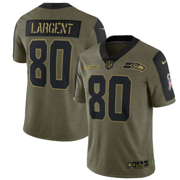 Steve Largent Seattle Seahawks olive Salute To Service jersey