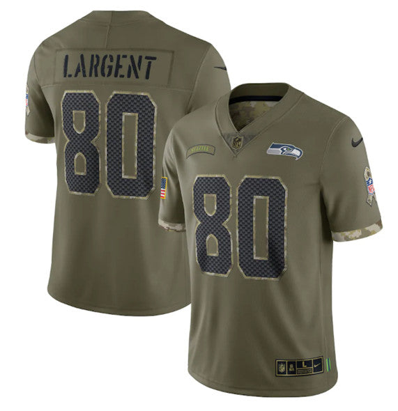 Steve Largent Seattle Seahawks olive Salute To Service jersey