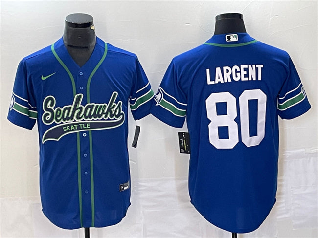 Steve Largent Seattle Seahawks royal Throwback jersey