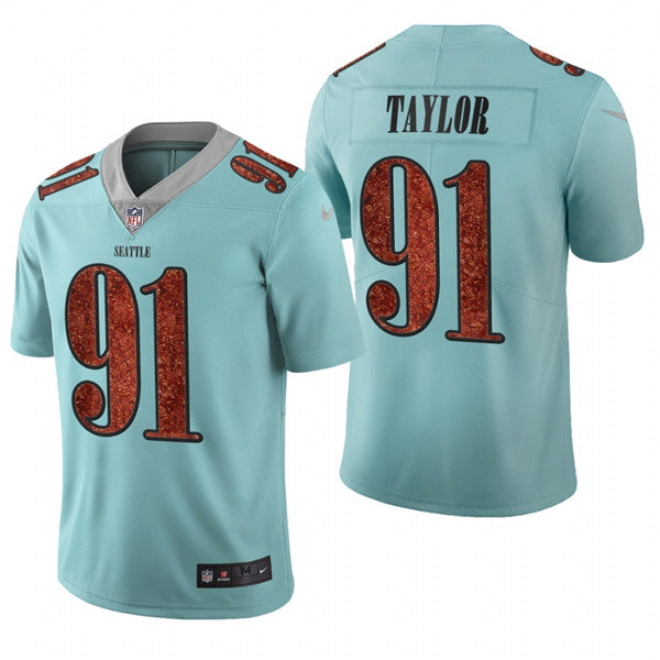 Darrell Taylor Seattle Seahawks blue jersey
