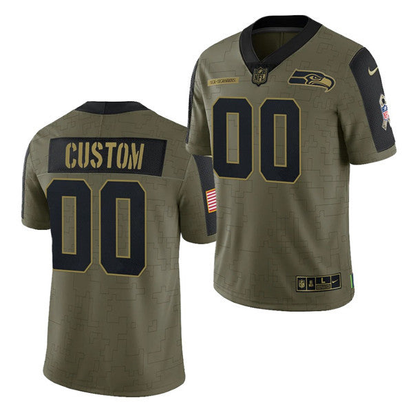 Seattle Seahawks olive Salute To Service jersey