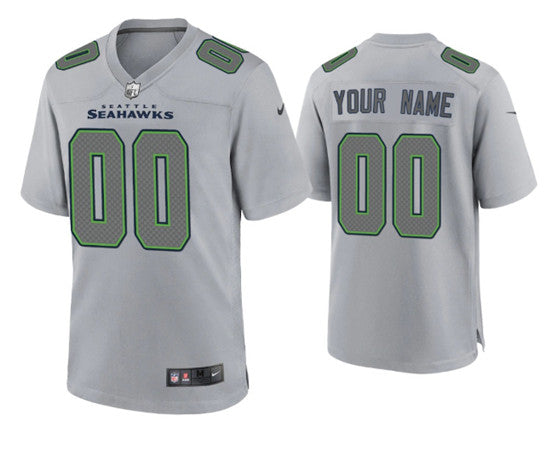Custom Seattle Seahawks gray Game jersey