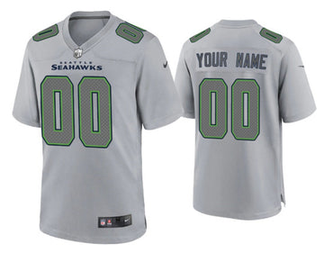 Custom Seattle Seahawks gray Game jersey