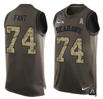 Custom Seattle Seahawks green Salute To Service jersey
