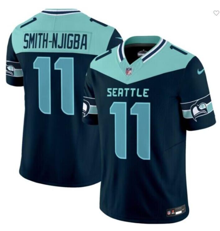 Custom Seattle Seahawks navy FUSE jersey
