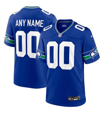 Custom Seattle Seahawks royal Game jersey