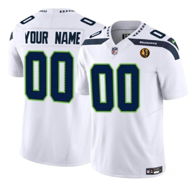 Custom Seattle Seahawks white FUSE jersey